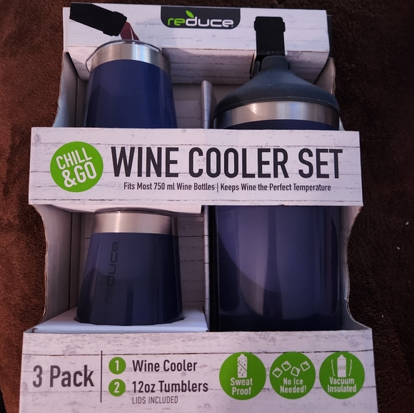 Reduce 3 pack wine cooler set denim blue - Picture 4 of 4